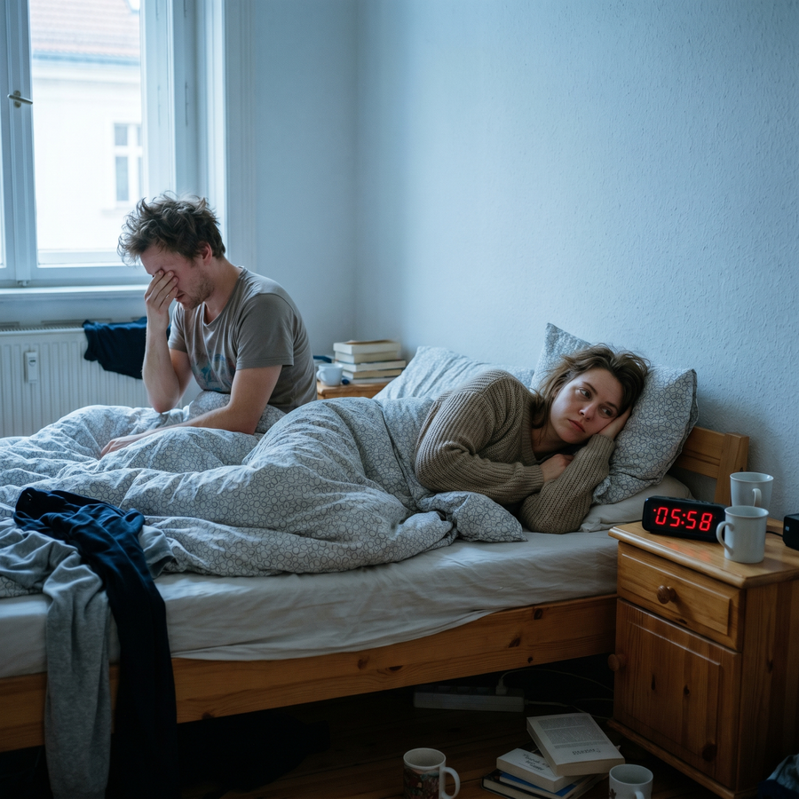 Lauter Wecker stört den Partner